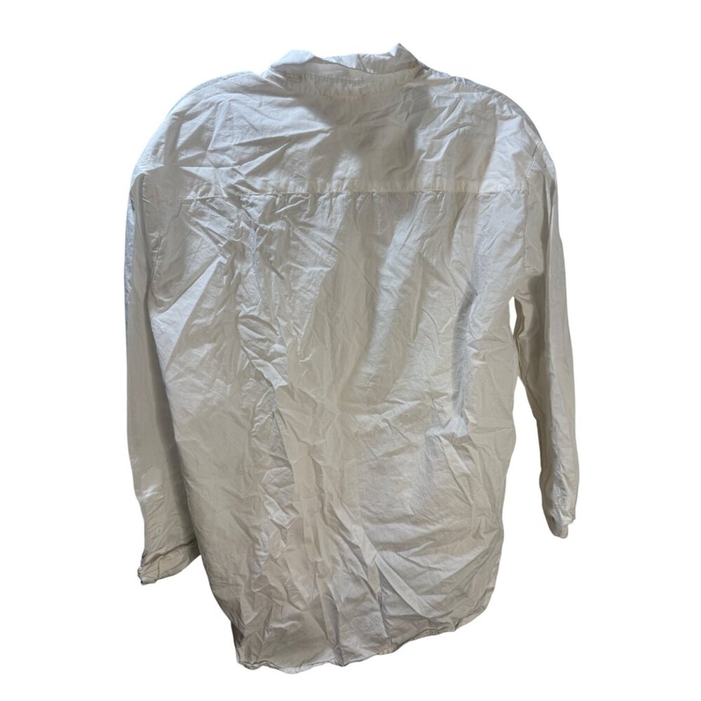Como Vintage Womens White Button-Down Shirt Size S Long Sleeve Lightweight Cotto - Picture 2 of 6